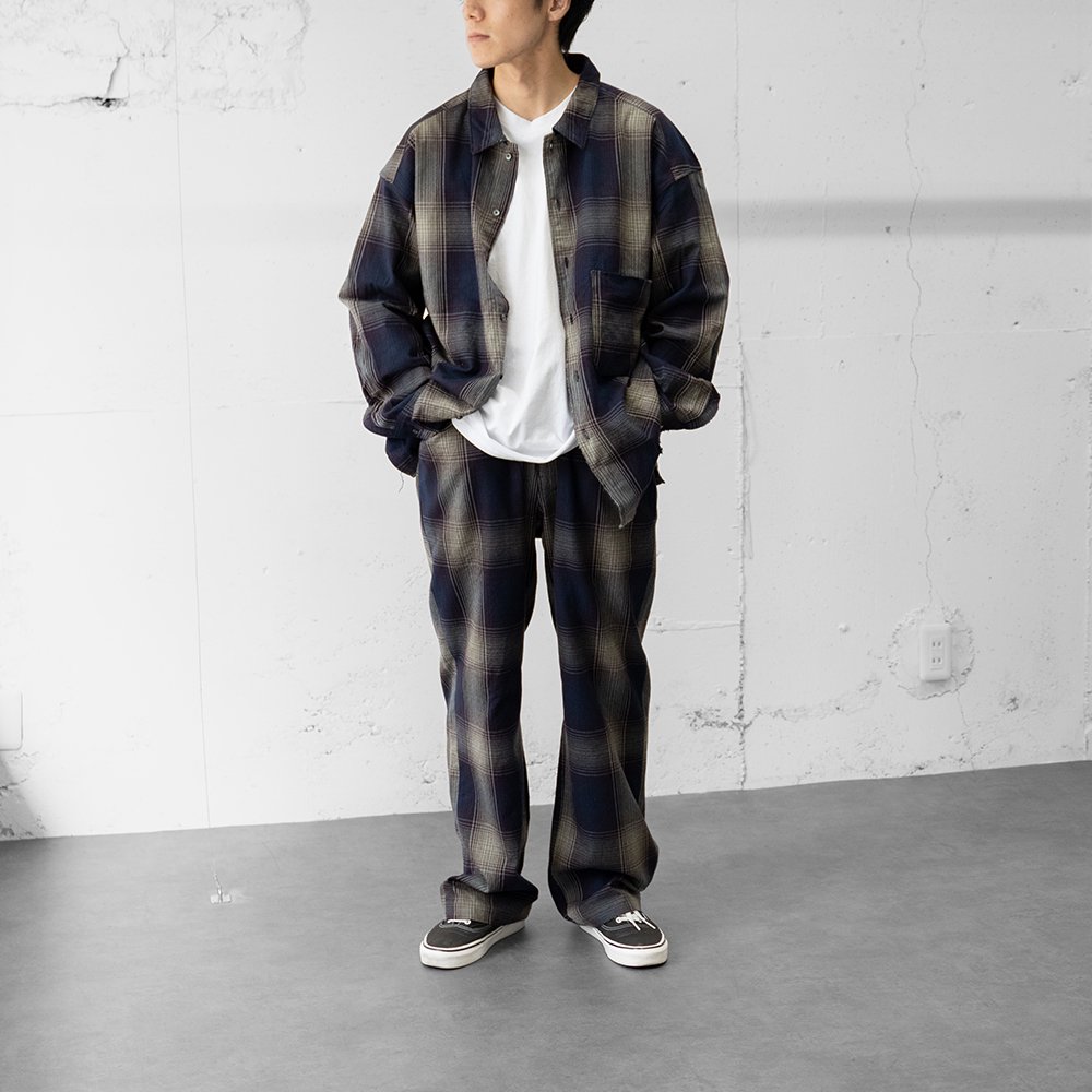 ANCELLM / FLANNEL CHECK EASY SLACKS PANTS 