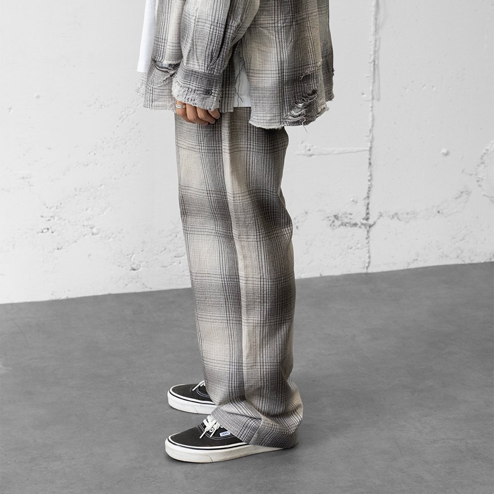 ANCELLM / FLANNEL CHECK EASY SLACKS PANTS 