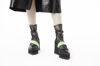 【FLEI】ASYMMETRIC BALLET SHOES<br>BLACK×NEONGREEN<img class='new_mark_img2' src='https://img.shop-pro.jp/img/new/icons20.gif' style='border:none;display:inline;margin:0px;padding:0px;width:auto;' />の商品画像