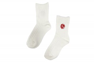 <img class='new_mark_img1' src='https://img.shop-pro.jp/img/new/icons41.gif' style='border:none;display:inline;margin:0px;padding:0px;width:auto;' />FRORAL EMBLEM SOCKS<br>WHITE/9月/葛の丸/悠然の商品画像