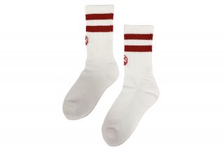 FRORAL EMBLEM SOCKS<br>WHITE×RED/3月/杏枝丸/童心<img class='new_mark_img2' src='https://img.shop-pro.jp/img/new/icons41.gif' style='border:none;display:inline;margin:0px;padding:0px;width:auto;' />の商品画像