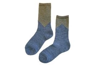 GLITTER COLOR BLOCK SOCKS<br>GOLDGRAYξʲ