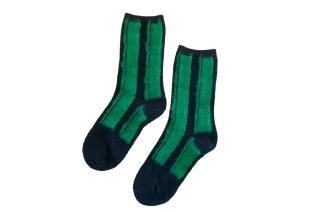 WOOL STRIPED SOCKS<br>GREENξʲ