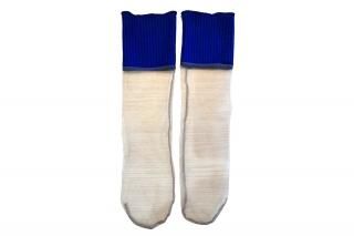 LIBBED TULLE SHEER SOCKS<br>BLUEBEIGEξʲ