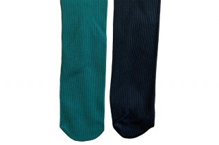 SLIM FIT RIBBED TIGHTS<br>GREEN×BLACKの商品画像