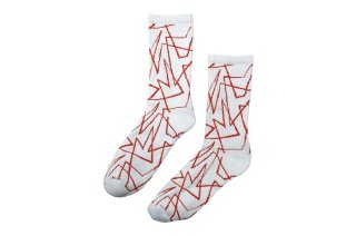 UNISEX/GEOMETRIC LINED SPORTS SOCKS<br>WHITE×RED<img class='new_mark_img2' src='https://img.shop-pro.jp/img/new/icons5.gif' style='border:none;display:inline;margin:0px;padding:0px;width:auto;' />の商品画像