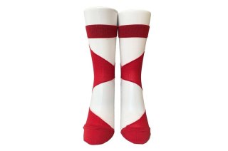 COLOR BLOCKED SEE-THROUGH SOCKS<br>REDの商品画像