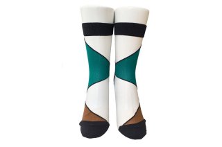 COLOR BLOCKED SEE-THROUGH SOCKS<br>GREEN×BROWN<img class='new_mark_img2' src='https://img.shop-pro.jp/img/new/icons5.gif' style='border:none;display:inline;margin:0px;padding:0px;width:auto;' />の商品画像