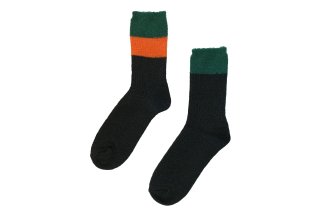 MOHAIR COLOR BLOCK SOCKS<br>BLACKξʲ