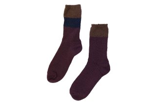 MOHAIR COLOR BLOCK SOCKS<br>BORDEAUX<img class='new_mark_img2' src='https://img.shop-pro.jp/img/new/icons5.gif' style='border:none;display:inline;margin:0px;padding:0px;width:auto;' />の商品画像