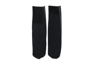 RIBFAUX LEATHER SOCKS<br>BLACKξʲ