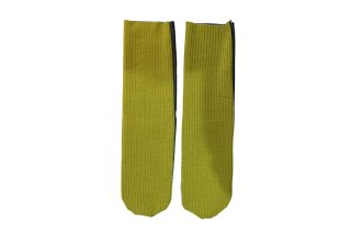 RIB×FAUX LEATHER SOCKS<br>YELLOW<img class='new_mark_img2' src='https://img.shop-pro.jp/img/new/icons5.gif' style='border:none;display:inline;margin:0px;padding:0px;width:auto;' />の商品画像