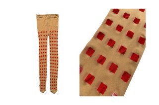 SQUARE PRINT STOCKINGS<br>RED<img class='new_mark_img2' src='https://img.shop-pro.jp/img/new/icons5.gif' style='border:none;display:inline;margin:0px;padding:0px;width:auto;' />の商品画像