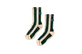 STRIPE LINE SPORTS SOCKS<br>GREENWHITEξʲ