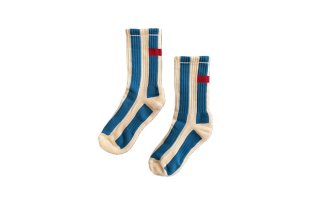 STRIPE LINE SPORTS SOCKS<br>BLUEWHITEξʲ