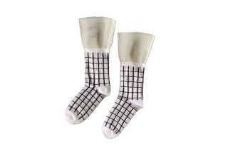 PATTERNED MESH BLOCKED SOCKS<br>WHITEξʲ