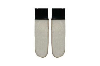 FAUX LEATHER TULLE SOCKS<br>BLACK×BEIGE<img class='new_mark_img2' src='https://img.shop-pro.jp/img/new/icons5.gif' style='border:none;display:inline;margin:0px;padding:0px;width:auto;' />の商品画像