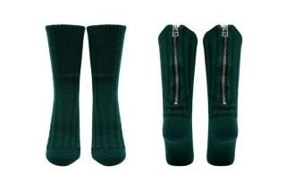 WIDE RIB ZIPPER SOCKS<br>GREENξʲ