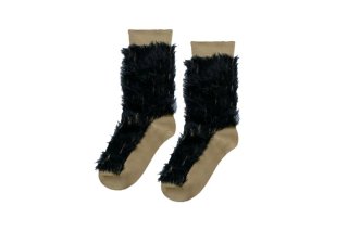 FRINGE SOCKS<br>BEIGEBLACKξʲ