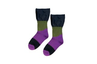 COLOR BLOCK RUFFLE SOCKS<br>KHAKIPURPLEξʲ