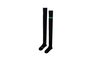 ASIMETRIC LINED KNEE-HIGH SOCKSBLACK×GREEN<img class='new_mark_img2' src='https://img.shop-pro.jp/img/new/icons5.gif' style='border:none;display:inline;margin:0px;padding:0px;width:auto;' />の商品画像