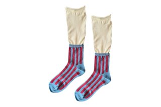 STRIPED SWITCHING SOCKS<br>OFFREDBLUE<img class='new_mark_img2' src='https://img.shop-pro.jp/img/new/icons5.gif' style='border:none;display:inline;margin:0px;padding:0px;width:auto;' />ξʲ