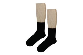 DOUBLE LAYERED LOOSE SOCKS<br>BEIGEBLACK<img class='new_mark_img2' src='https://img.shop-pro.jp/img/new/icons5.gif' style='border:none;display:inline;margin:0px;padding:0px;width:auto;' />ξʲ