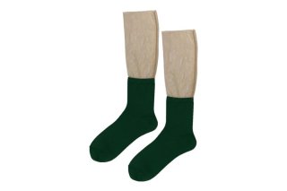 DOUBLE LAYERED LOOSE SOCKS<br>BEIGEGREEN<img class='new_mark_img2' src='https://img.shop-pro.jp/img/new/icons5.gif' style='border:none;display:inline;margin:0px;padding:0px;width:auto;' />ξʲ