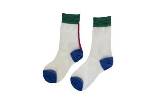 BACKLINE SEE-THROUGH SOCKS<br>GREENBLUEξʲ
