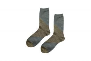 GLITTER COLOR BLOCK SOCKS<br>GRAYGOLDξʲ