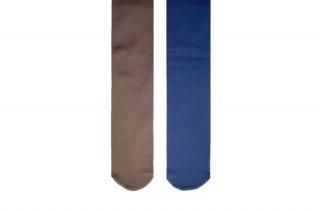 SLIM FIT RIBBED TIGHTS<br>NAVY×BROWNの商品画像