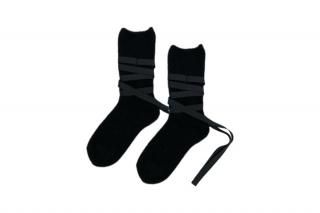 RIBBON LACEUP SOCKS<br>BLACKξʲ