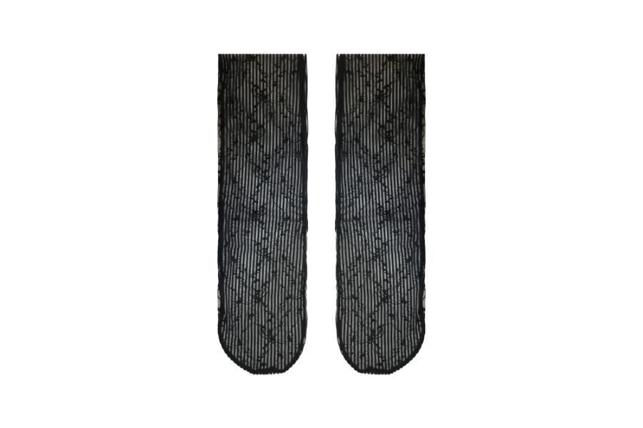 LACE STRIPE TULLE SOCKS<br>BLACKBLACK<img class='new_mark_img2' src='https://img.shop-pro.jp/img/new/icons5.gif' style='border:none;display:inline;margin:0px;padding:0px;width:auto;' />
