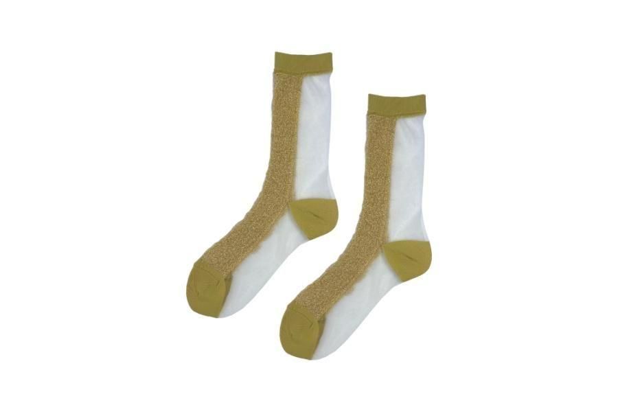 ラメフリンジシースルーソックス | ゴールド - FAKUI 公式オフィシャル