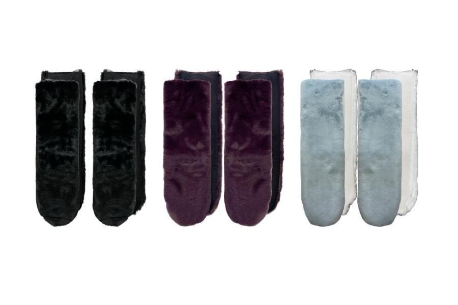 フェイクファーメッシュソックス | ブルー×ホワイト - FAKUI 公式