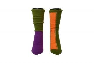 COLOR BLOCK SOCKS<br>KHAKI×ORANGE×PURPLE<img class='new_mark_img2' src='https://img.shop-pro.jp/img/new/icons5.gif' style='border:none;display:inline;margin:0px;padding:0px;width:auto;' />の商品画像