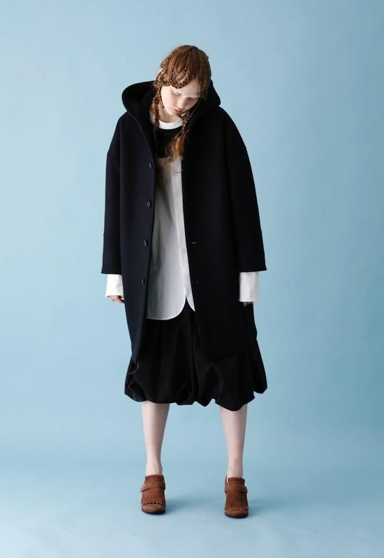 lamb river melton long coat - SUNAOKUWAHARA ONLINE STORE lamb river melton long coat - SUNAOKUWAHARA ONLINE STORE