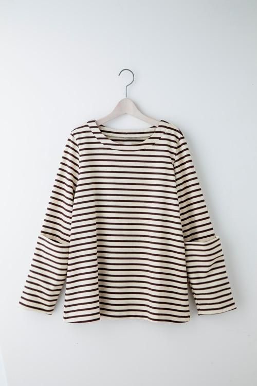 cotton bd border pull over - SUNAOKUWAHARA ONLINE STORE