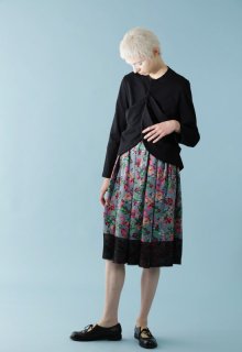 flower print mesh skirt
