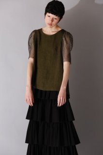 < pre-order > linen ox mesh blouse