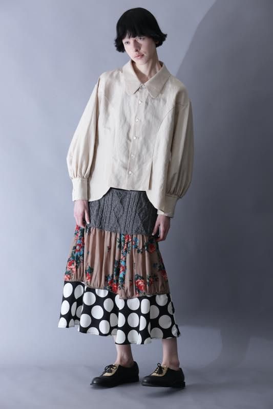 cable jersey print skirt - SUNAOKUWAHARA ONLINE STORE
