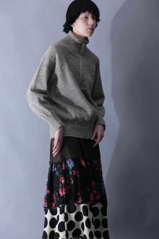 cable jersey print skirt - SUNAOKUWAHARA ONLINE STORE