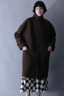 british wool tweed long coat