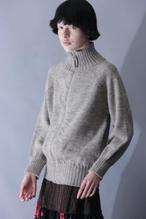 sheep ray knit zip up cardigan