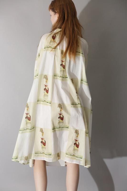 old fashion print one-piece - SUNAOKUWAHARA ONLINE STORE old fashion print one-piece - SUNAOKUWAHARA ONLINE STORE