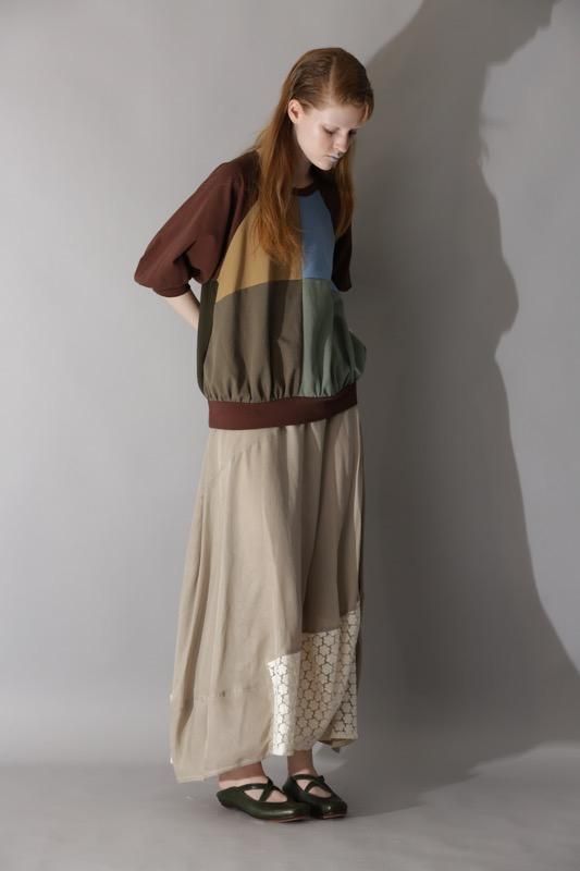 lace combination skirt - SUNAOKUWAHARA ONLINE STORE