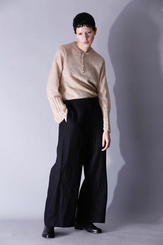 herringbone linen wool pants - SUNAOKUWAHARA ONLINE STORE