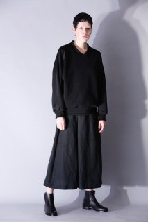 < pre-order > herringbone linen wool skirt