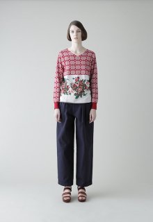 jacquard flower knit   pullover