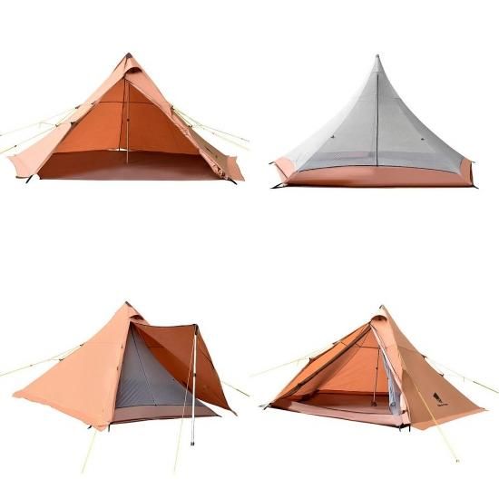 GeerTopギアトップ ワンポール五角型テント（4-6人用）キャンプ 